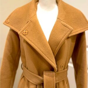 Kenneth Cole Tan Wood Wrap Coat with Belt - Size XS